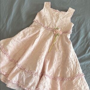 Elegant Pink Kids Dress with Floral Accent
